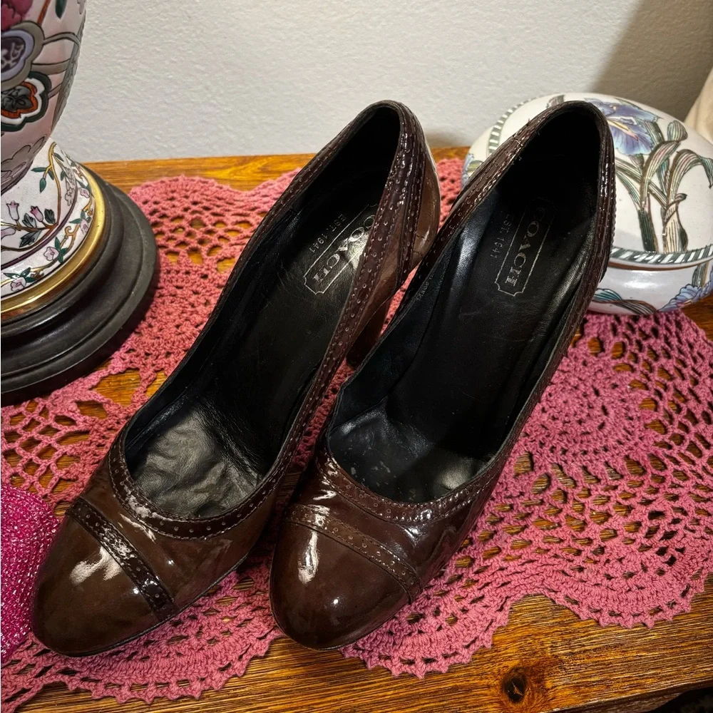Coach Brown Patent Leather Shoes - Picture 5 of 5